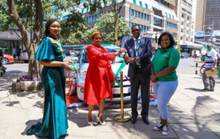 Optiven Group CEO George Wachiuri Furahia na Optiven Campaign Toyota Passo Winner